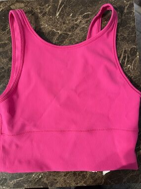 lululemon athletica Bright Pink Ribbed Crop Tank
